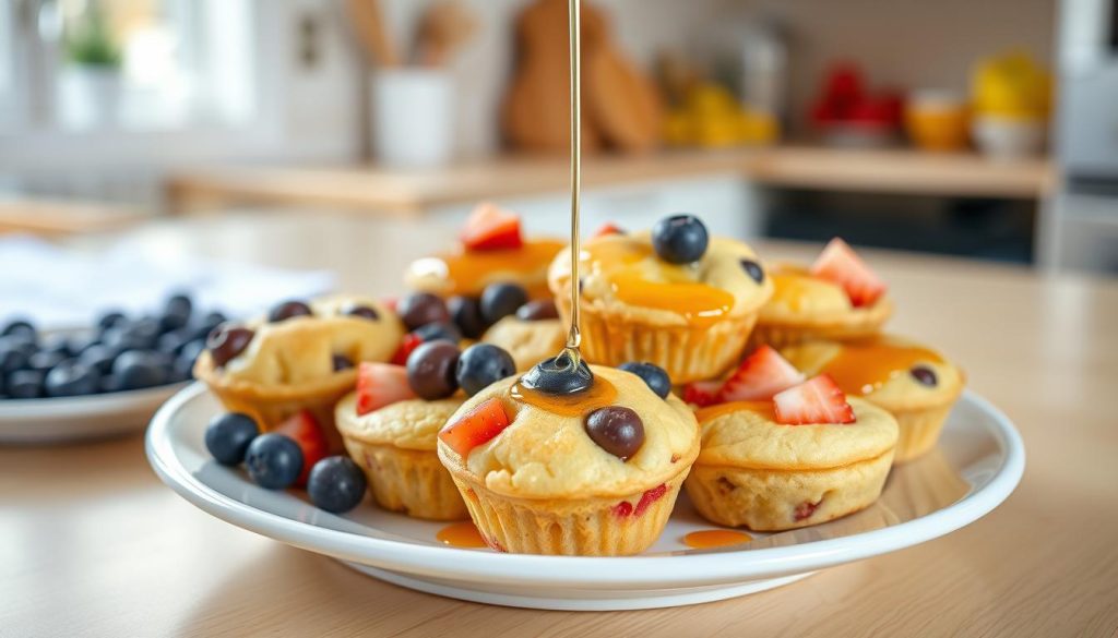 Pancake mini-muffins with toddler-friendly mix-ins