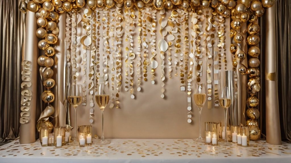 champagne backdrop decor