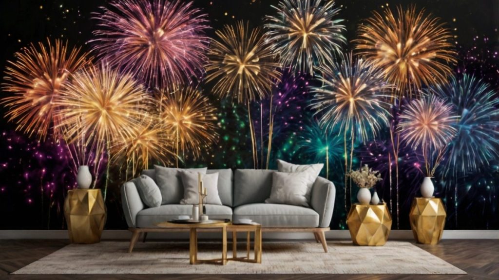 outdoor fireworks backdrop decor