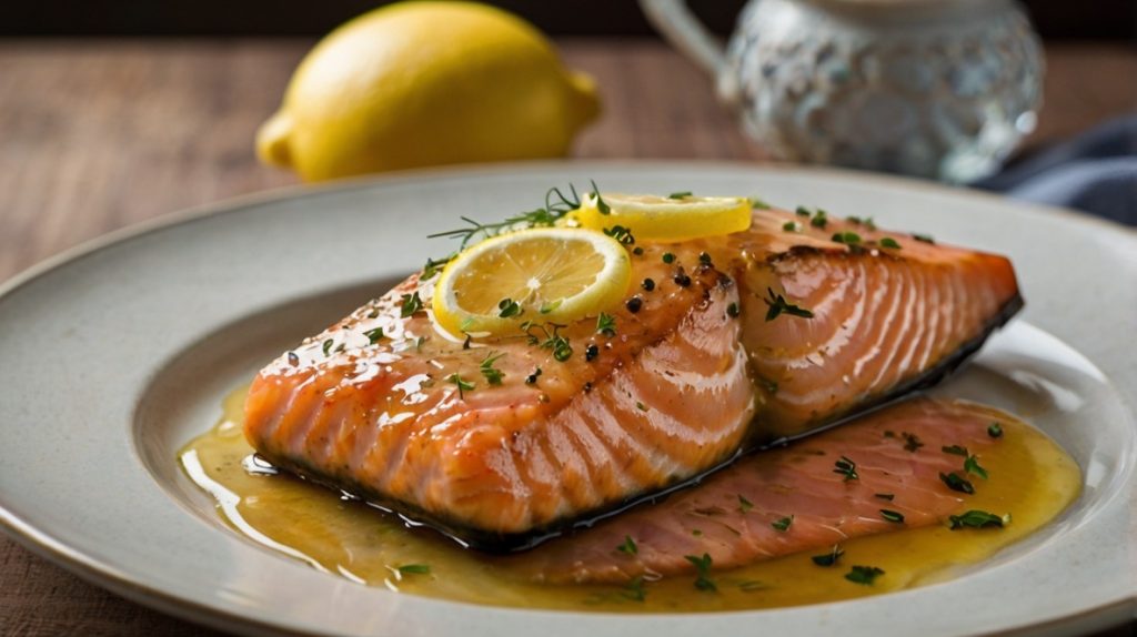 Baked Salmon with Honey-Lemon Glaze