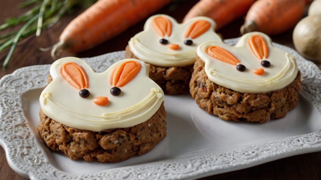 Bunny-Shaped Carrot Cake Cookies