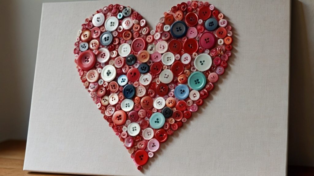 Button Heart Canvas Art