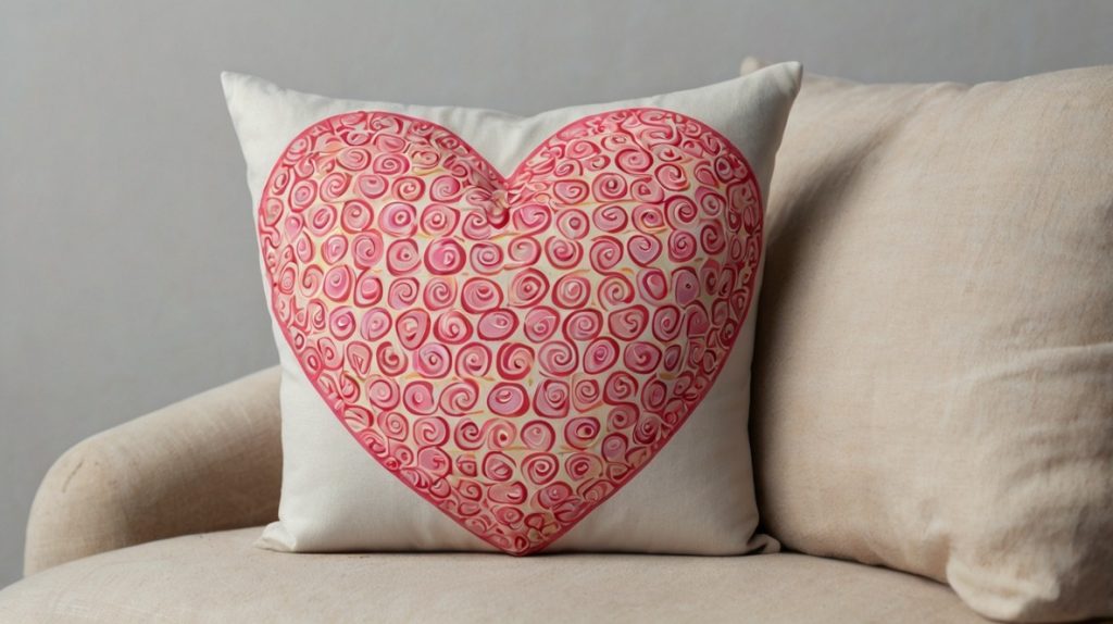 Candy Heart Printed Pillow