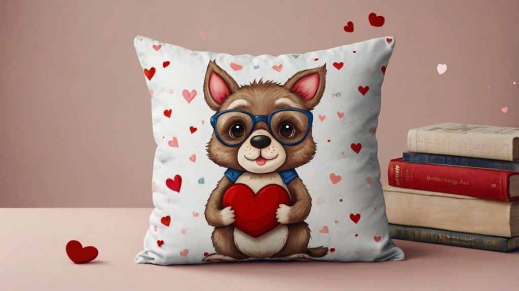 Cartoon Animal Valentine’s Pillow