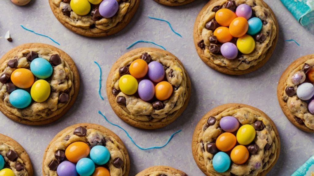 Chocolate Chip Easter Egg Nest Cookies