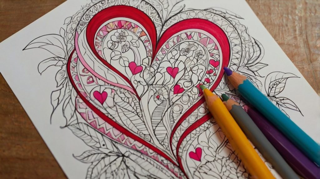 Coloring Valentine Artwork