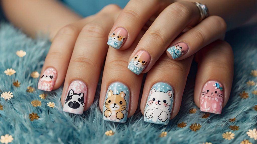 Cute Animal-Themed Nails