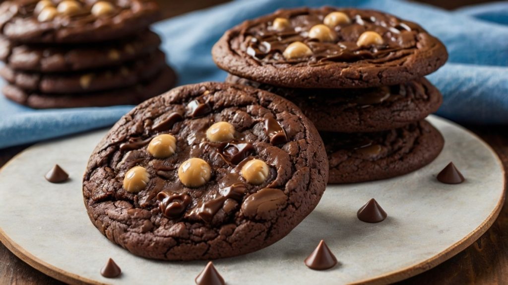 Double Chocolate Chip Cookies with Fudge Swirl