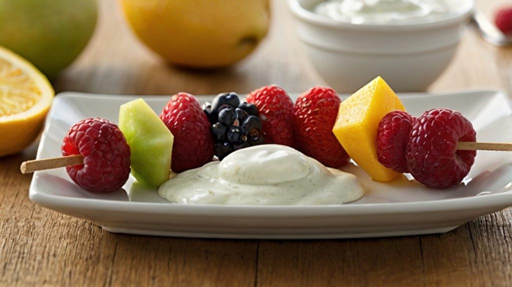 Easy Fruit Kabobs with Yogurt Dip