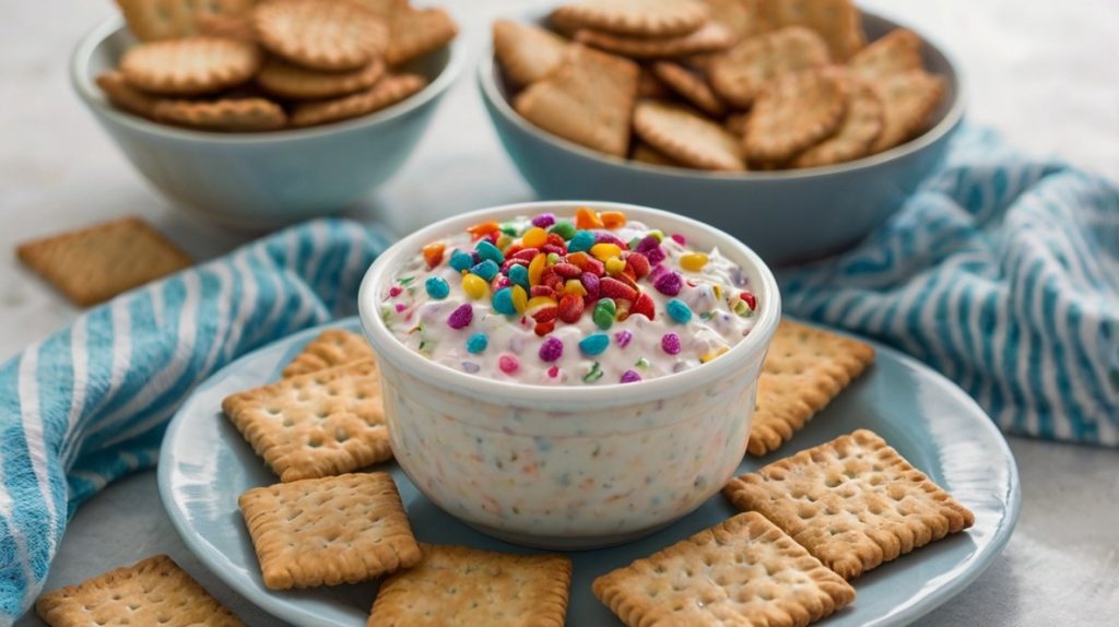 Funfetti Yogurt Dip with Crackers