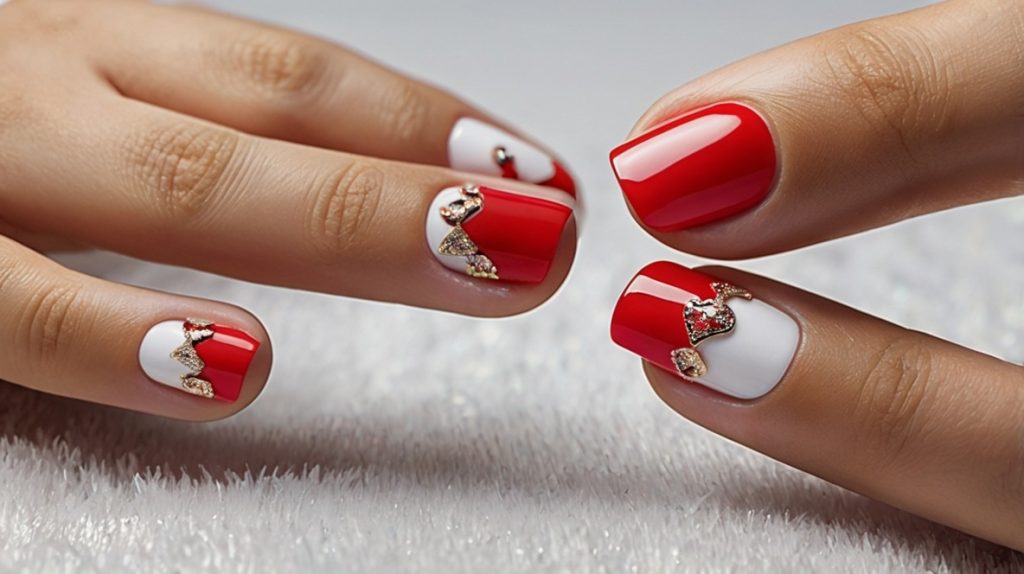 Heart-Shaped Accent Nails