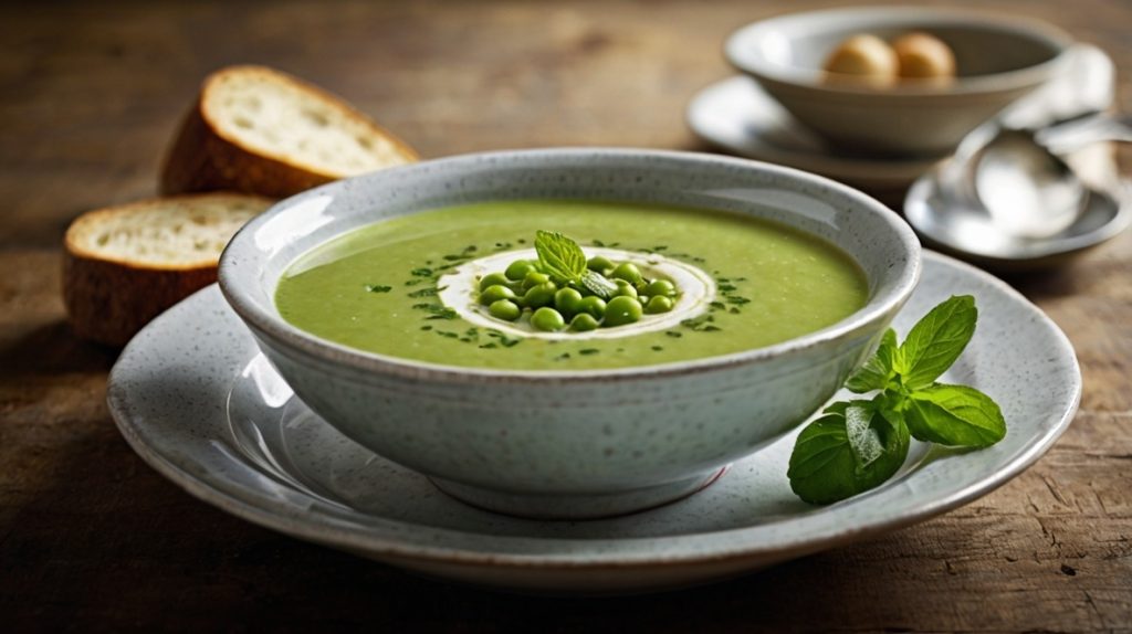 Light and Fresh Pea and Mint Soup