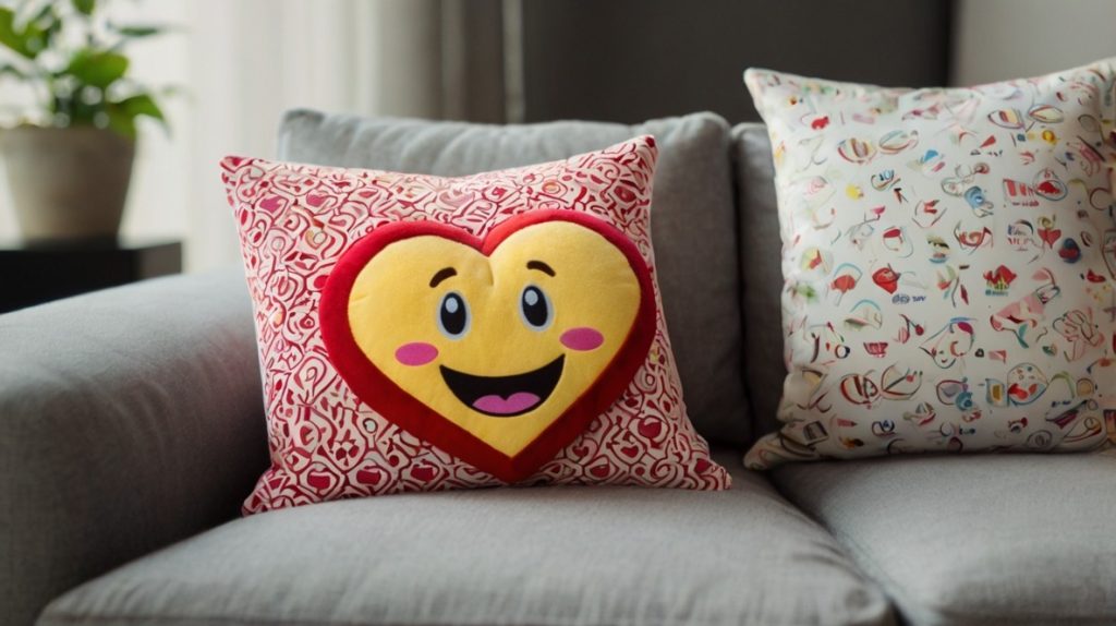 Love-Shaped Emoji Pillow