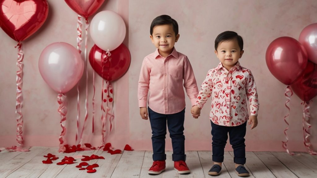 Matching Sibling Outfits in Coordinated Colors