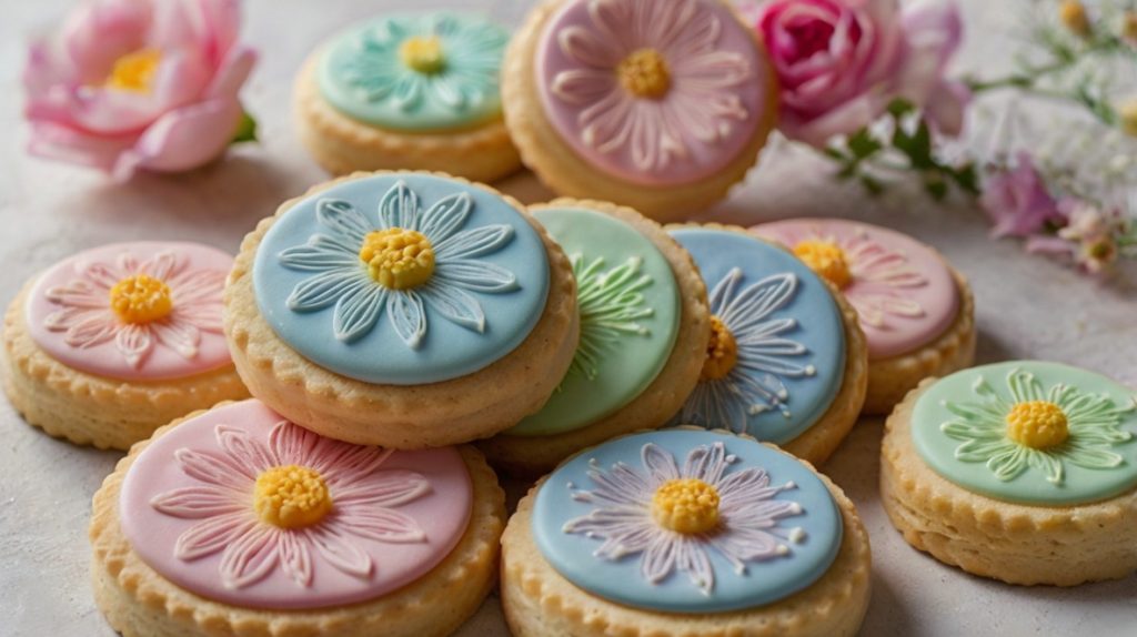 Pastel Flower Shortbread Cookies