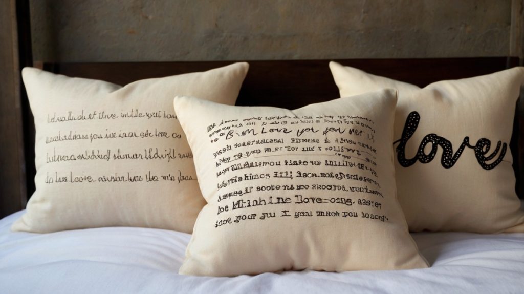 Pillow Set Featuring “Be Mine” and “Love You” Messages