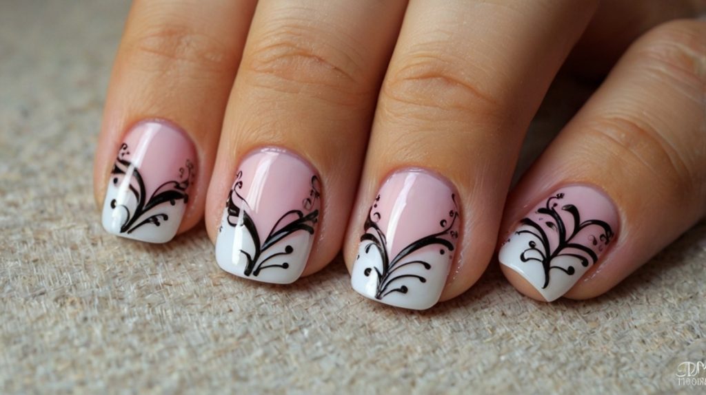 Romantic French Tips with a Twist