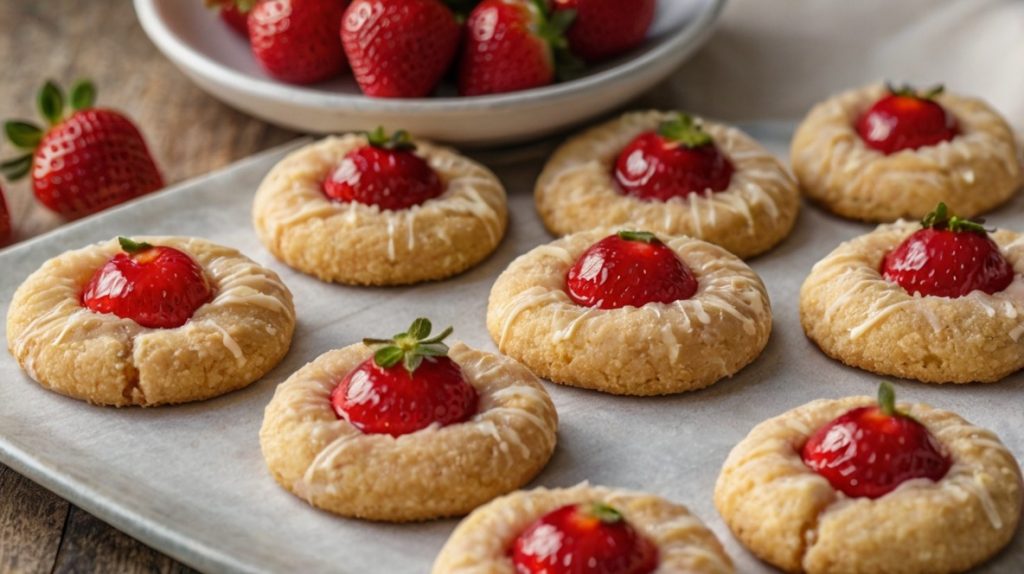 Strawberry Cheesecake Thumbprint Cookies