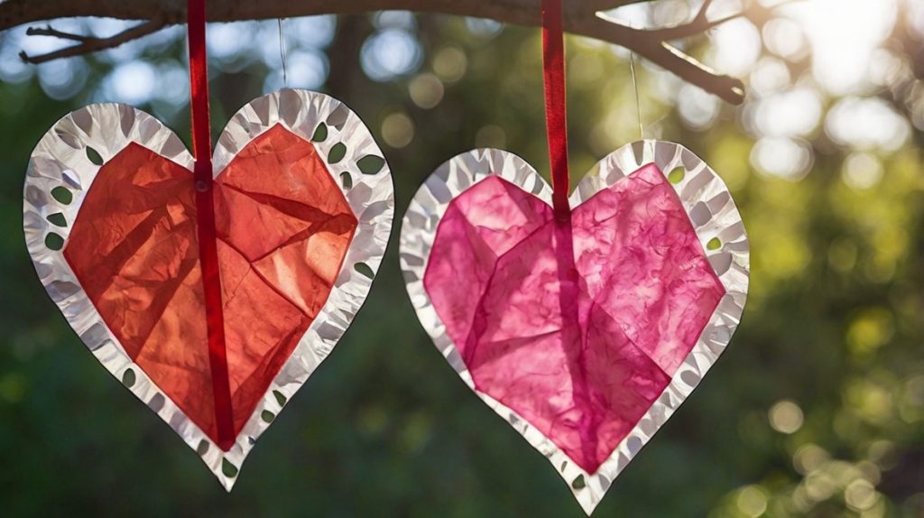 Tissue Paper Heart Sun Catchers