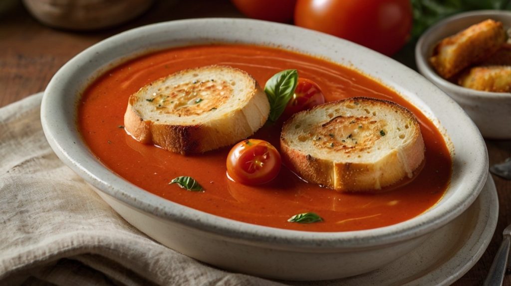 Tomato Basil Soup with Grilled Cheese Bites