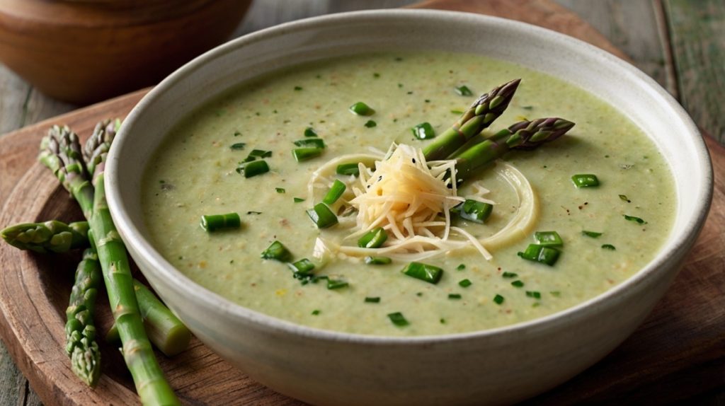 Velvety Asparagus and Parmesan Soup