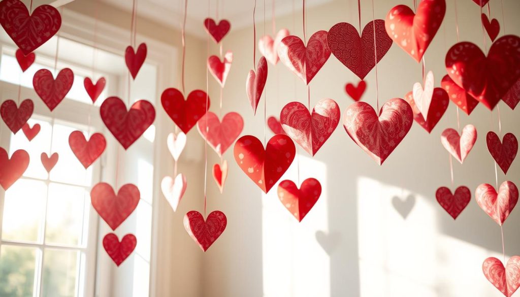 heart-shaped paper garlands