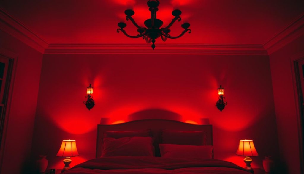 red bedroom lighting