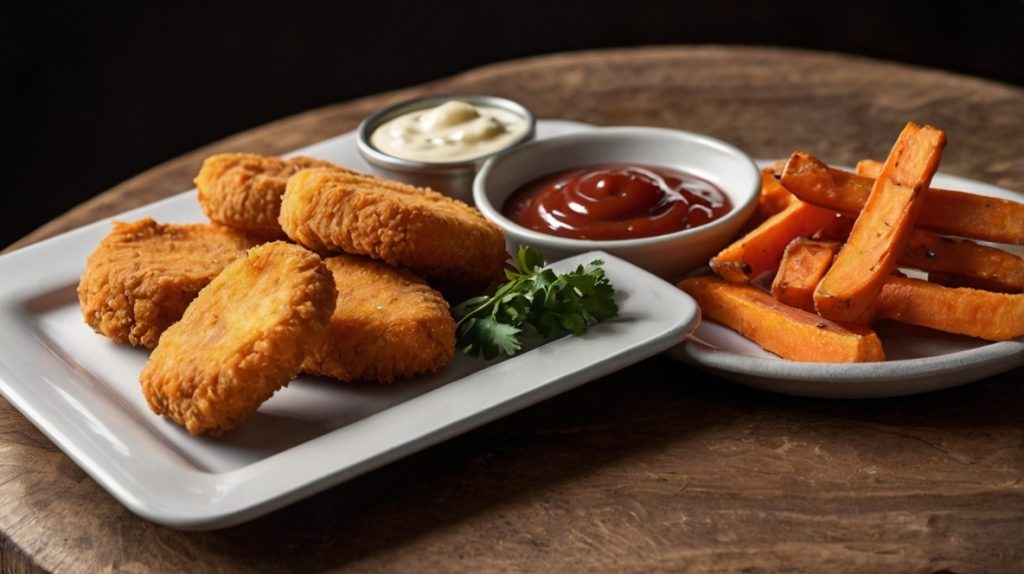 Chicken Nuggets with Sweet Potato Fries