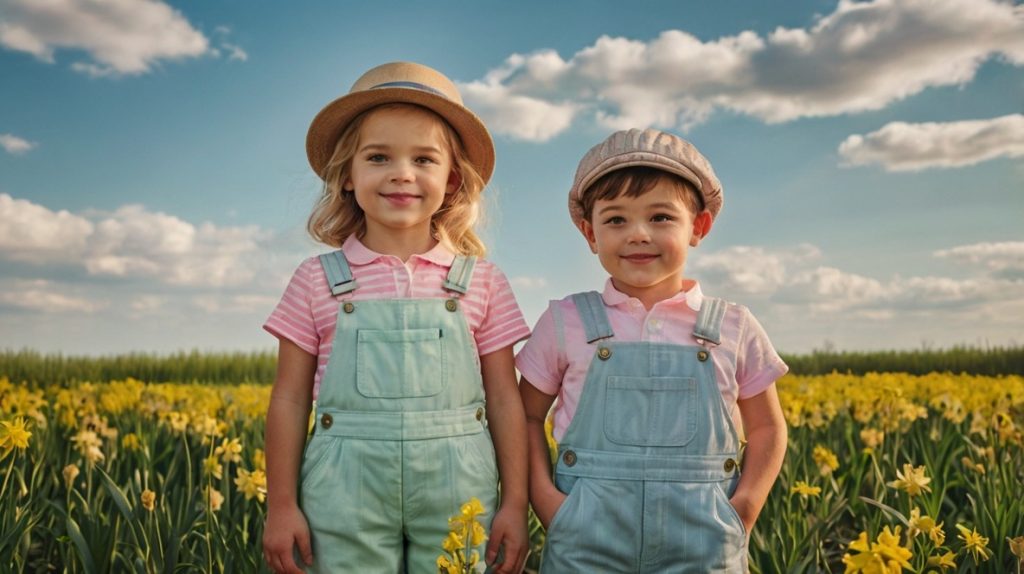 Classic Stripes & Pastel Overalls