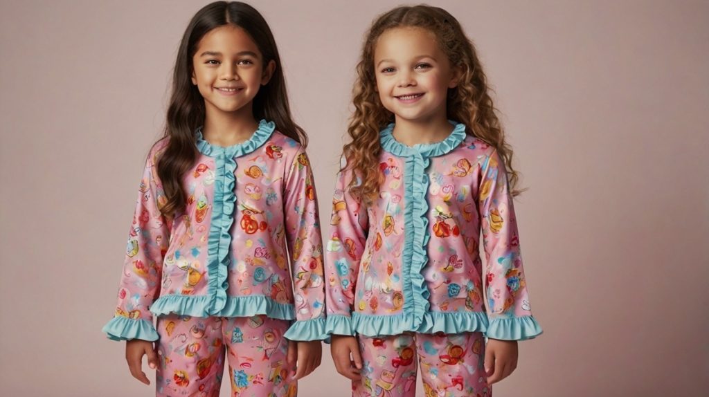 Ruffle-Trimmed Pajamas for Girls