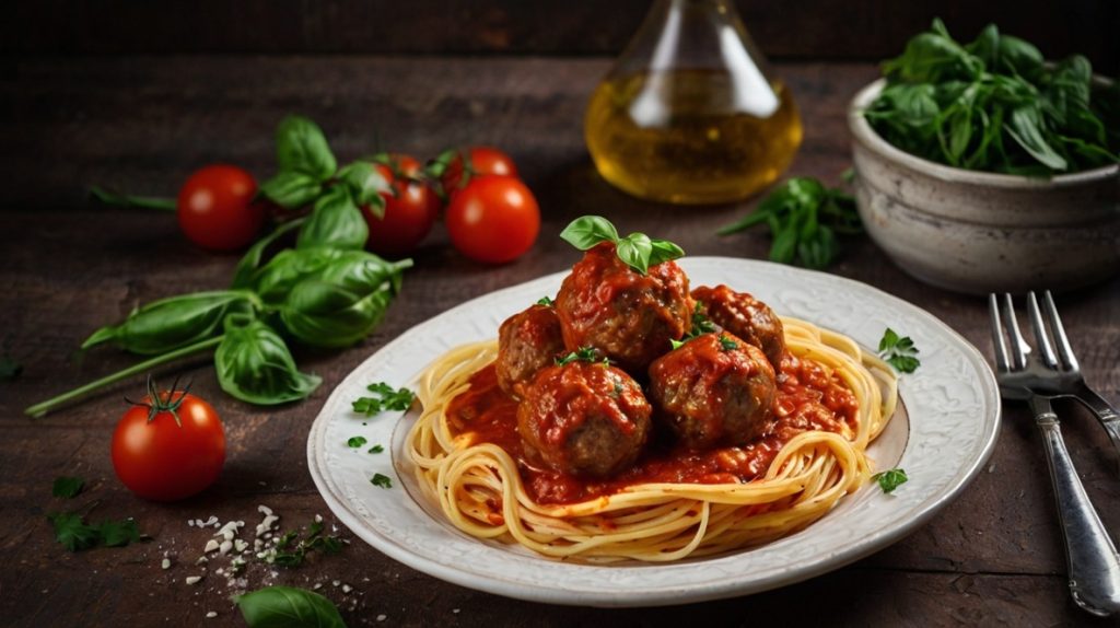 Spaghetti Nests with Meatballs