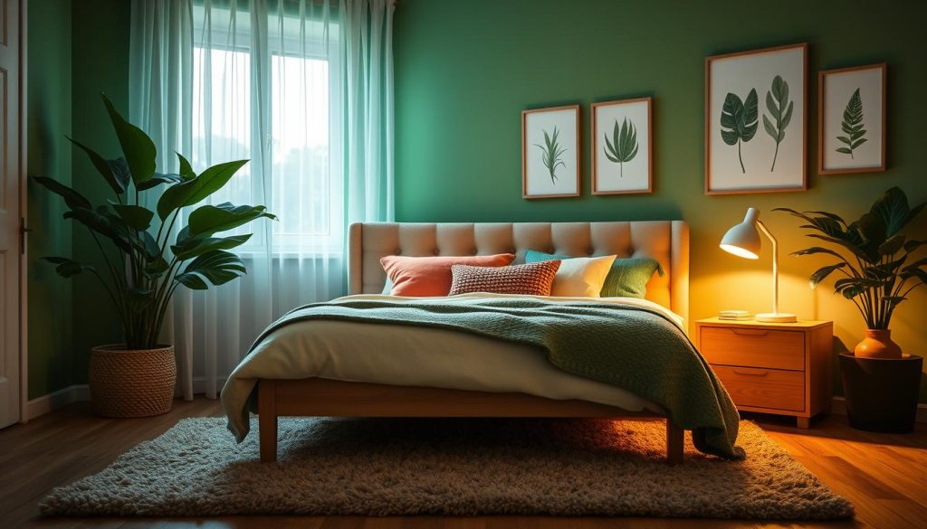 cozy green bedroom design