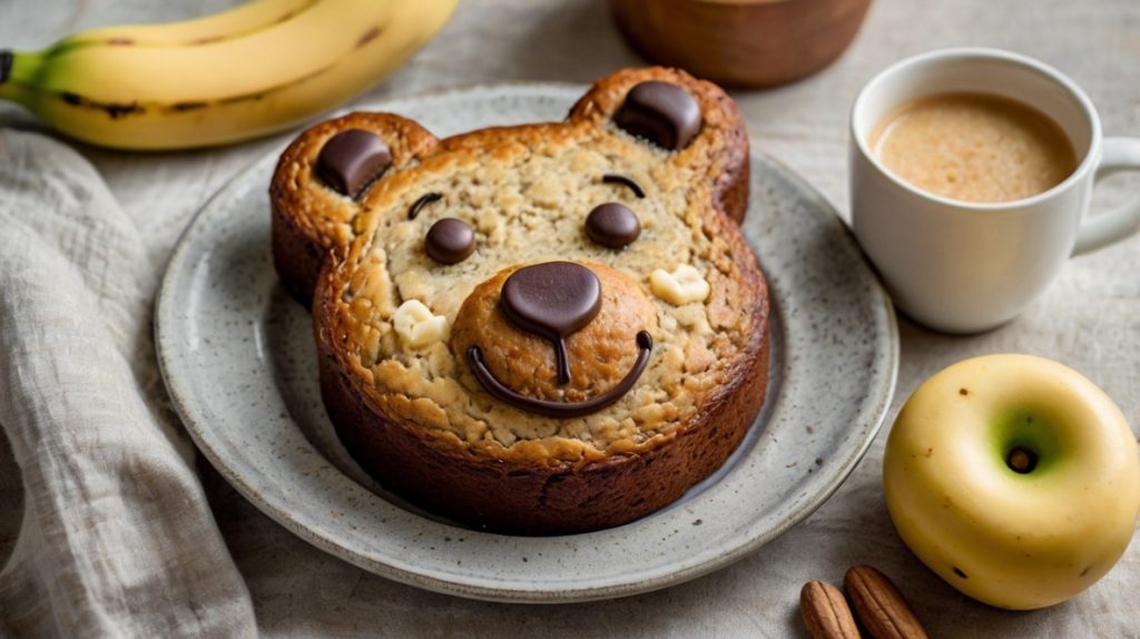 Teddy Bear-Shaped Banana Bread for Fun Snacking