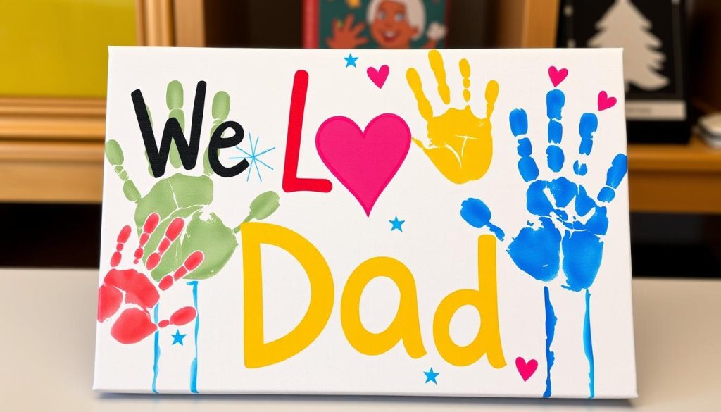 Handprint “We Love Dad” Canvas