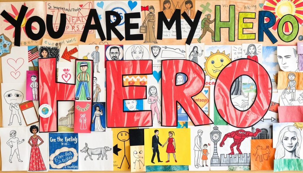 “You Are My Hero” Drawing Collage