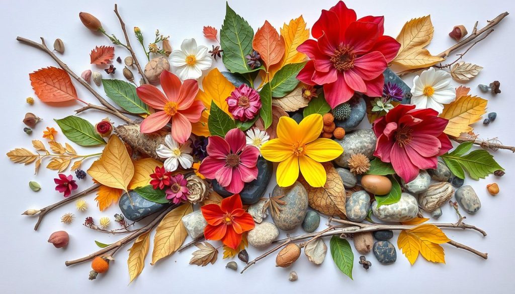 Collage made of things got from nature.