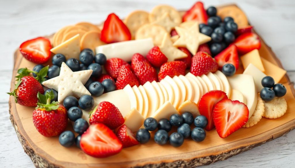 Fruit and Cheese Star-Spangled Board 