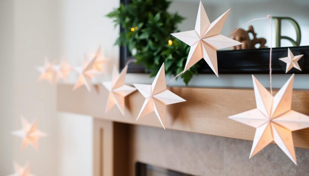 Handmade Paper Star Garland for the Mantel