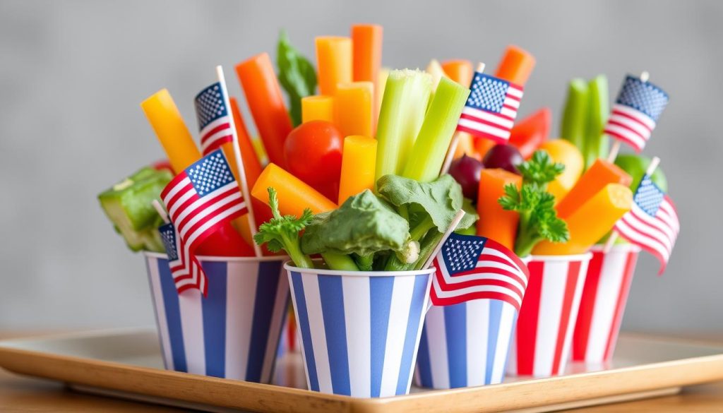 Mini American Flag Veggie Cups