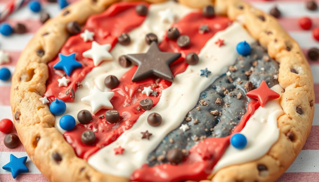 Patriotic Chocolate Chip Cookie Pizza