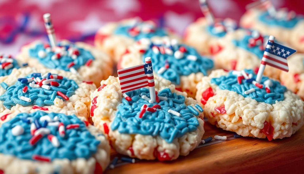 Patriotic Rice Krispie Cookie Treats