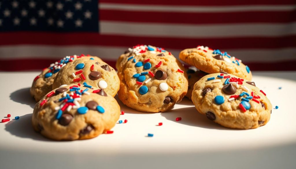 Patriotic chocolate chip cookies