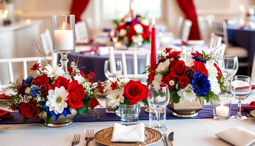 Red, White, and Blue Table Centerpieces