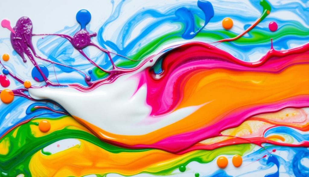 painting made by yogurt with food coloring