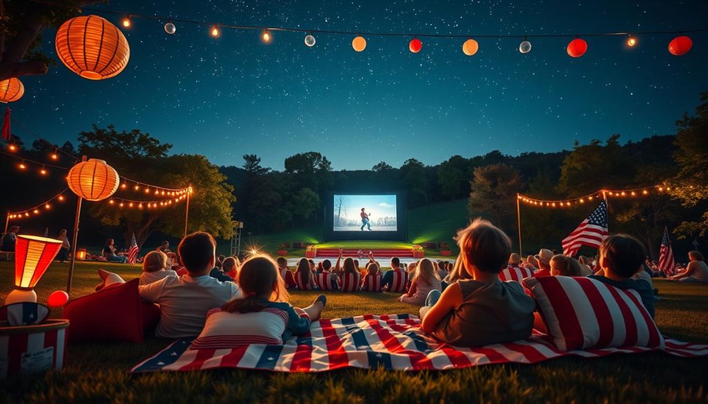 patriotic outdoor movie night for kids