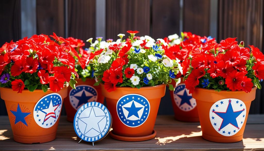 patriotic terracotta pots with printables