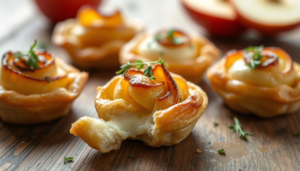 Apple and Mozzarella Puff Pastry Bites