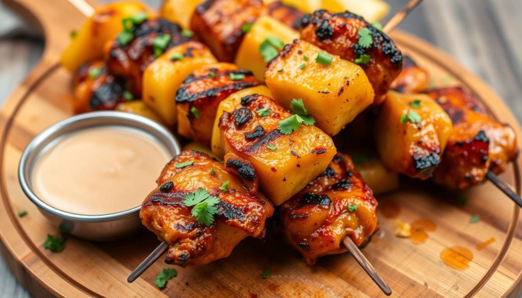 BBQ Chicken Skewers with Pineapple