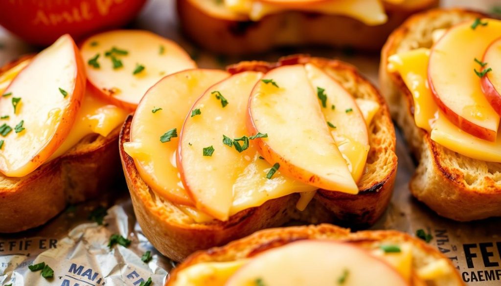 Cheddar Apple Toast Bites