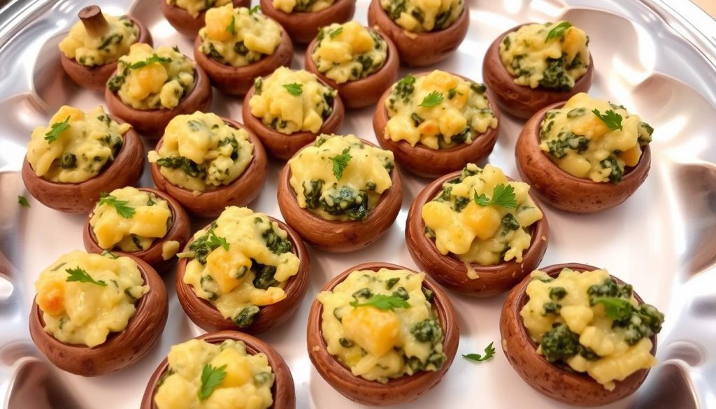 Cheesy Spinach-Stuffed Mini Mushrooms